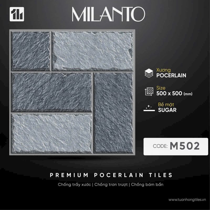 Gạch ốp lát sân vườn M502- Thiết kế hoa đá độc đáo