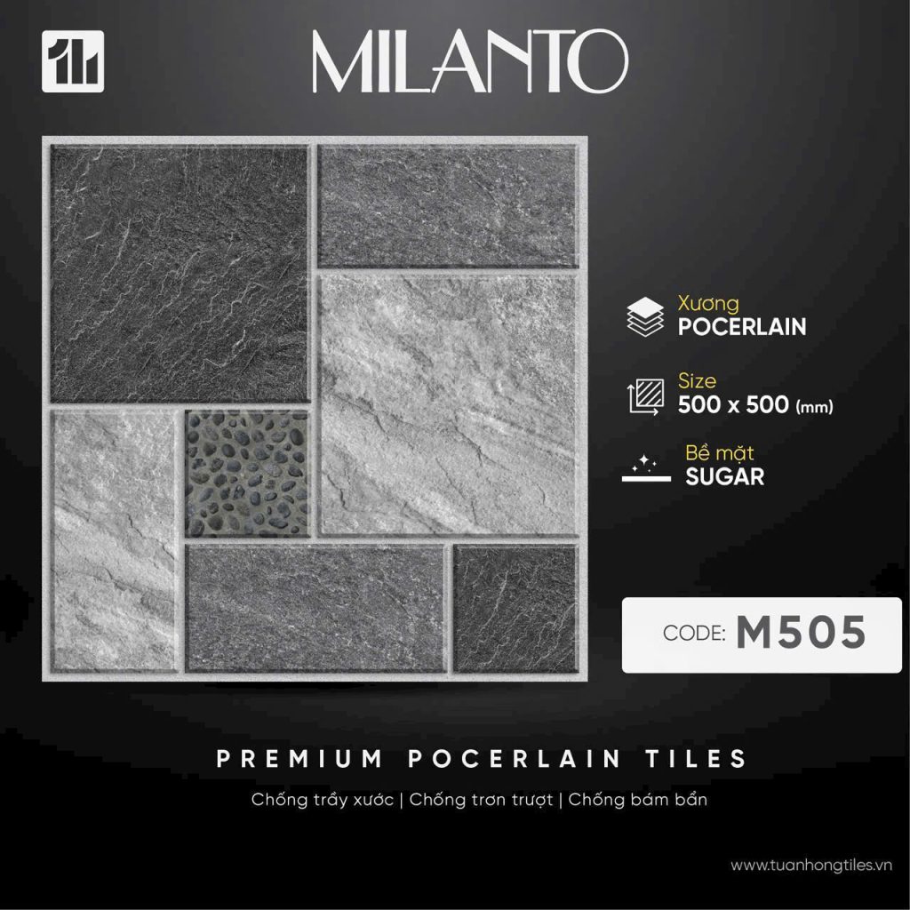 Gạch ốp lát sân vườn M505- Thiết kế hoa đá độc đáo