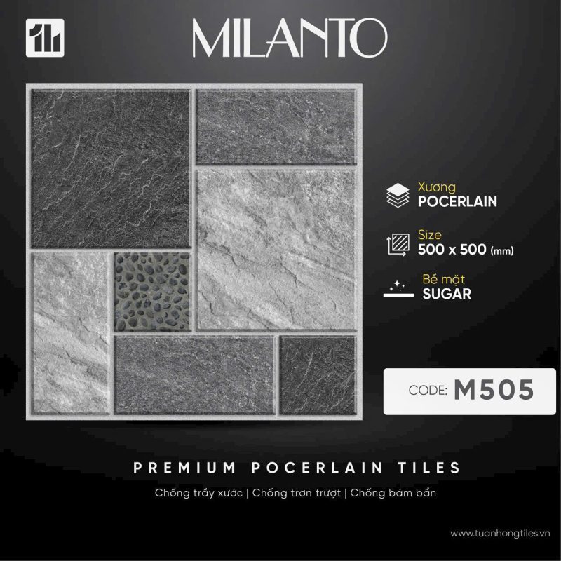 Gạch ốp lát sân vườn M505- Thiết kế hoa đá độc đáo