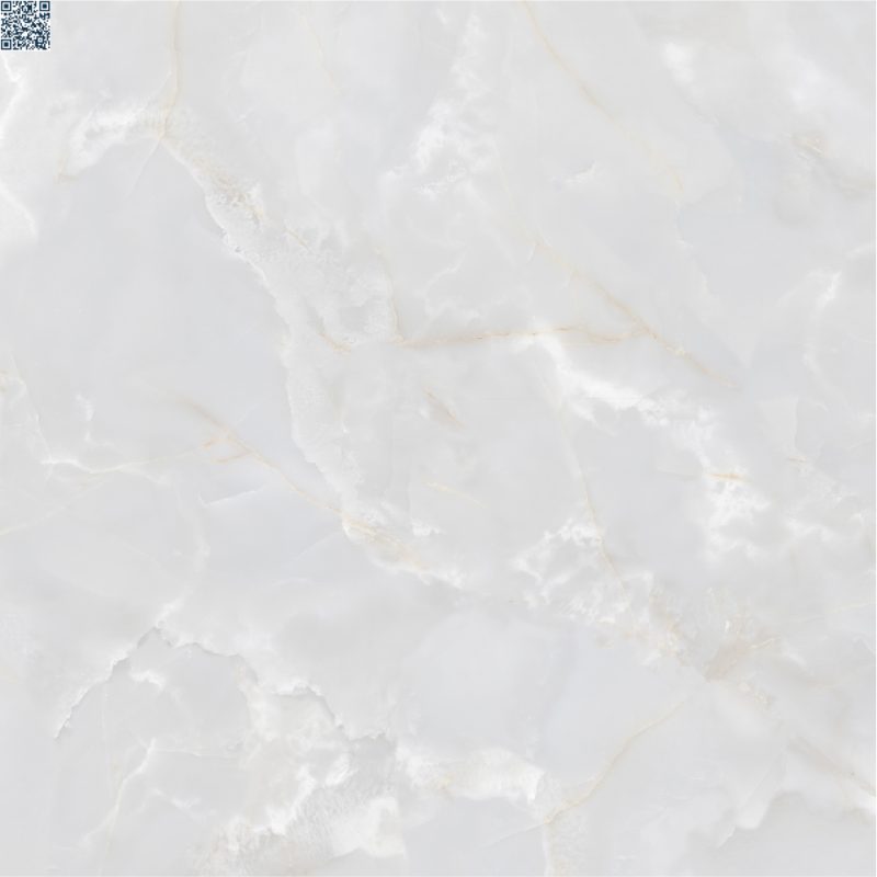 Gạch lát nền vân đá A6642 nổi bật với nền trắng ngà đục cùng vân đá Onyx mềm mại