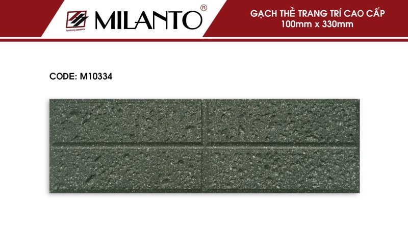 Gạch thẻ trang trí M10334 xương ceramic, bề mặt định hình, đường nét nổi rõ, tông xám đen hiện đại, sản xuất tại nhà máy DACERA