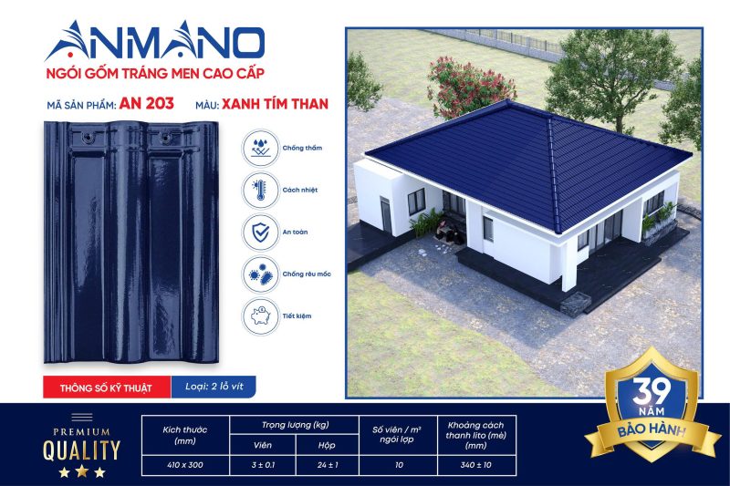 Ngói lợp tráng men AN203